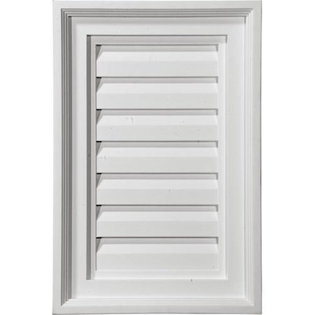 DWELLINGDESIGNS Eken A Millwork 12 in. W x 24 in. Architectural Vertical Gable Vent Louver, Decorative DW1729004